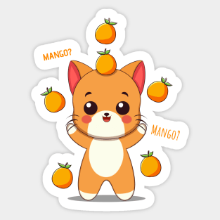 Cat juggling Mangoes Sticker